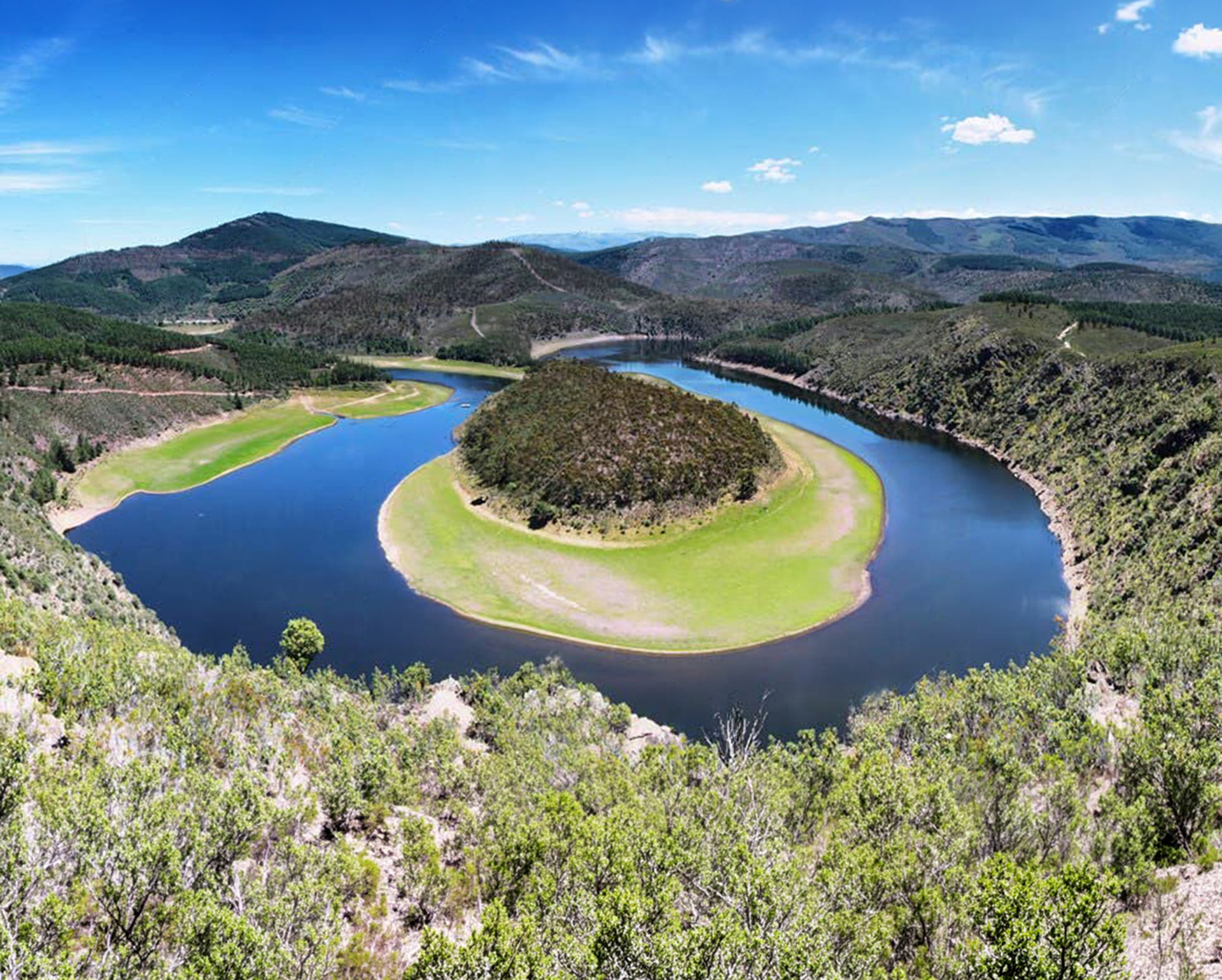 Meandro de Melero — vista panorámica del gran meandro del río Alagón