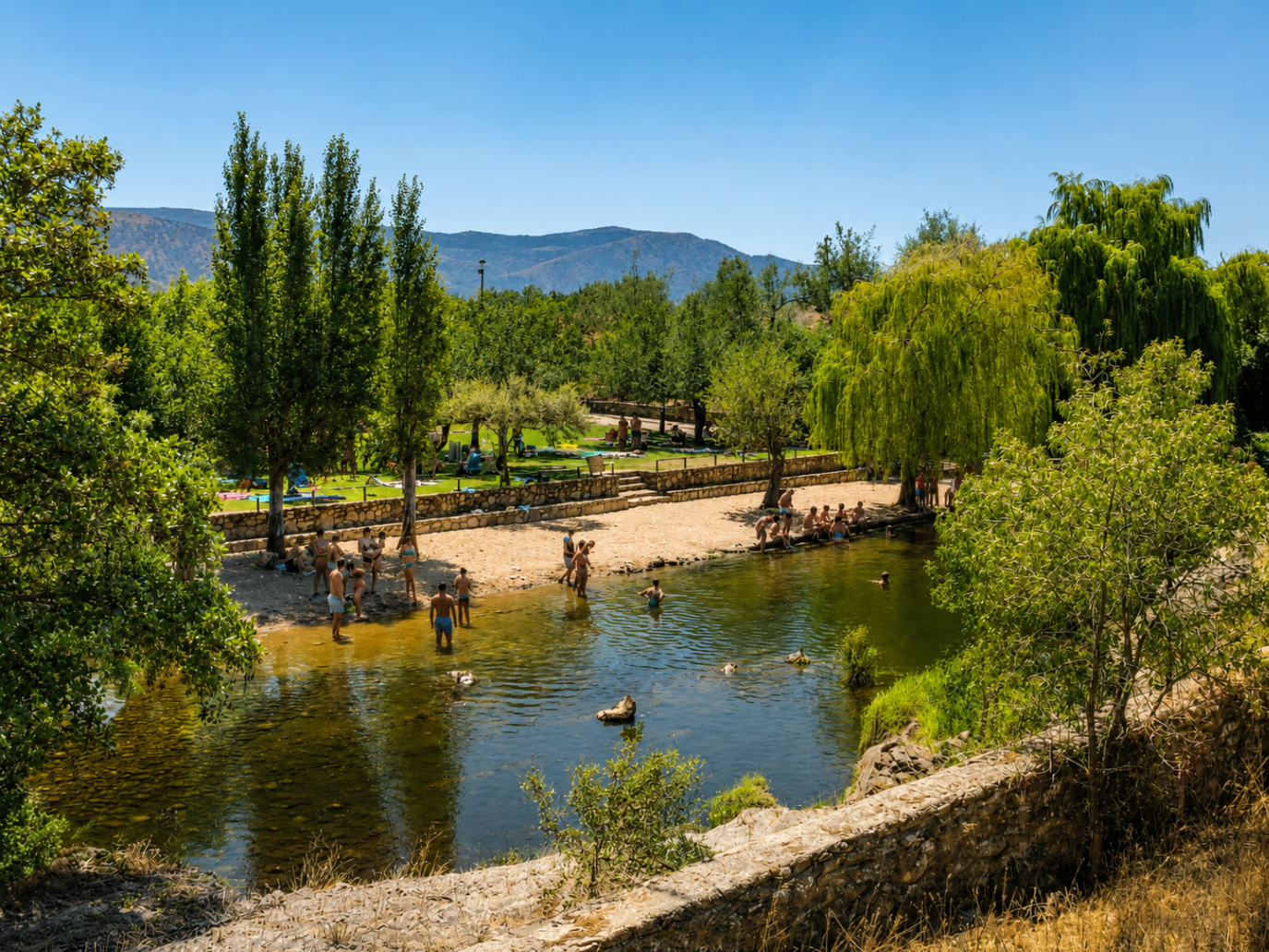 Zona de baño de la piscina natural de Abadía