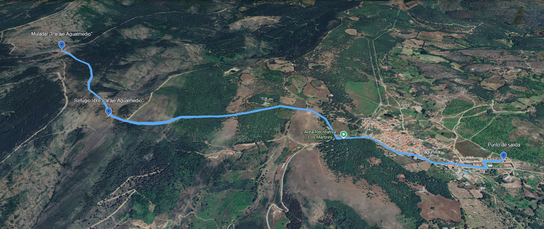 Mapa orientativo del recorrido Ruta a la Buitrera